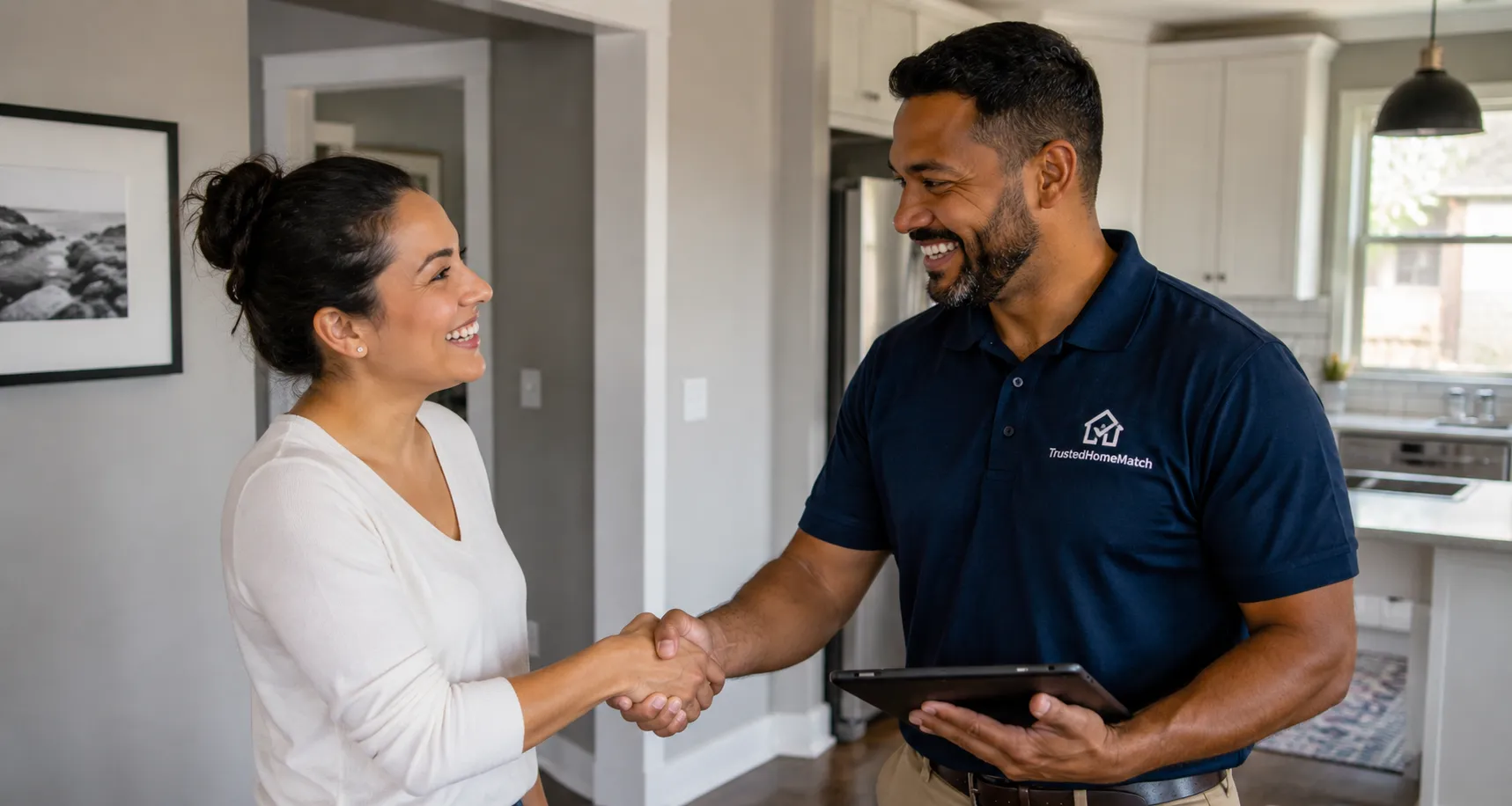 Contractor reviewing paperwork with a homeowner